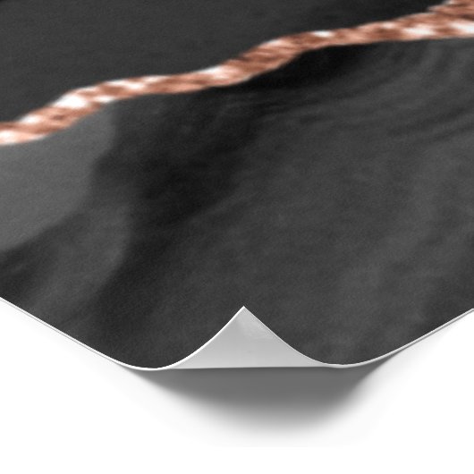 Poster Carte de siège Mariage rose Gold Black Agate (Coin)