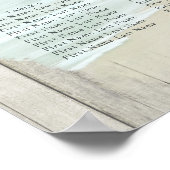 Poster Carte de siège Mariage Rustic Beach String (Coin)