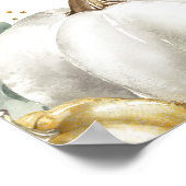 Poster Carte de siège Mariage Rustic Gold White Citrouill (Coin)