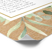 Poster Carte de siège Mariage Rustic Greenery (Coin)
