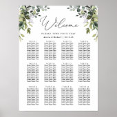 Poster Carte de siège Mariage Rustique Eucalyptus Vert (Devant)