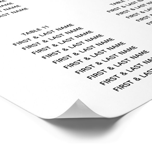 Poster Carte de siège Mariage Rustique Wattle Acacia (Coin)