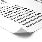 Poster Carte de siège Mariage simple Eucalyptus Greenery (Coin)