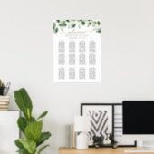 Poster Carte de siège Mariage simple Eucalyptus Greenery (Home Office)