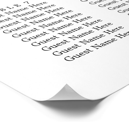 Poster Carte de siège Mariage simple Eucalyptus Greenery (Coin)