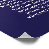 Poster Carte de siège Mariage simple Marine Blue 4 Table (Coin)
