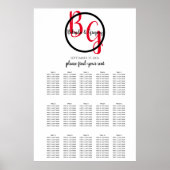 Poster Carte de siège Mariage simple personnalisée Initia (Devant)