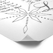 Poster Carte de siège Mariage Snowflake Silver Grey (Coin)
