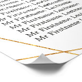 Poster Carte de siège mariage Tournesol violet géométriqu (Coin)