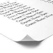 Poster Carte de siège Mariage turquoise Aquarelle Or Agat (Coin)