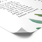 Poster Carte de siège Mariage végétal feuilleté (Coin)