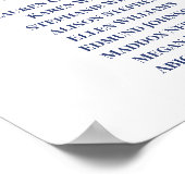 Poster Carte de siège Mariage victorien bleu (Coin)