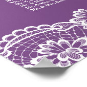 Poster Carte de siège Mariage violet Lace Gold Confetti (Coin)