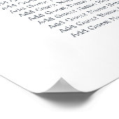 Poster Carte de siège Mariage XL Floral du milieu d'été (Coin)