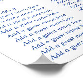 Poster Carte de siège Motif de Chine Florale Bleu et Blan (Coin)