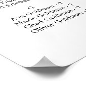 Poster Carte de siège pour les personnes préférées (Coin)