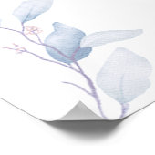 Poster Carte de siège simple de réception de mariage bleu (Coin)