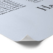 Poster Carte de siège simple Dusty Blue Wedding (Coin)