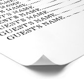 Poster Carte de siège simple et moderne pour Mariage Mari (Coin)