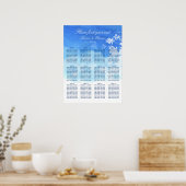 Poster Carte de siège simple Mariage couleur bleu (Cuisine)