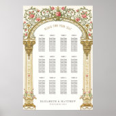 Poster Carte de siège victorienne Mariage vintage (Devant)