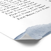 Poster Carte de sièges botaniques rose bleu bleu bleu mar (Coin)