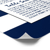 Poster Carte de sièges de Mariage blanc et marine chic mo (Coin)