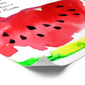 Poster Carte de sièges feuille de pastèque en aquarelle (Coin)
