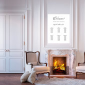 Poster Carte de sièges mariage en écriture moderne blanch