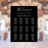 Poster Carte de sièges mariage en noir blanc moderne