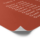 Poster Carte de sièges mariage en terre cuite rétro éléga (Coin)