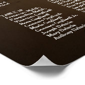 Poster Carte de sièges mariage photo élégant plan de sièg (Coin)