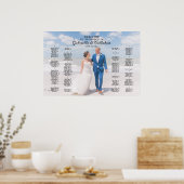 Poster Carte de sièges mariage photo moderne alphabétique (Cuisine)