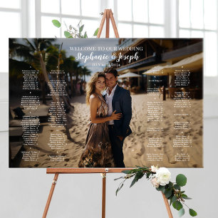 Poster Carte de sièges mariage photo moderne alphabétique
