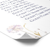 Poster carte de sièges mariages fleur sauvage délicat (Coin)