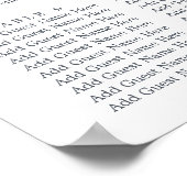 Poster Carte de sièges Mariages floraux du milieu de l'ét (Coin)