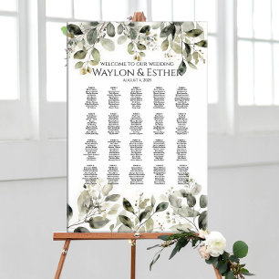 Poster Carte de sièges mariages verdoyants trouvez votre 