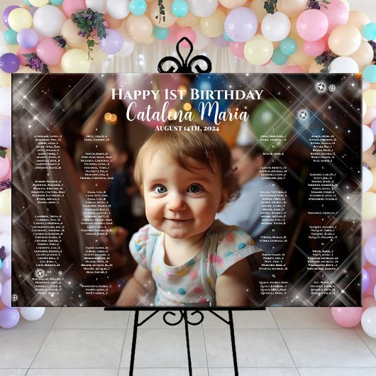 Poster Carte de sièges photo pour le premier anniversaire