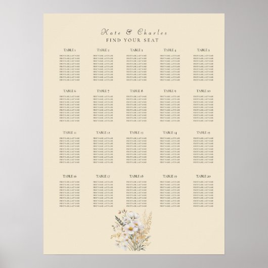 Poster Carte de sièges Qr Code personnalisée de la photo  (Devant)