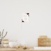 Poster Carte de signalisation de fleurs roses et burgundy (Cuisine)