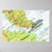 Poster Carte de Singapour (Devant)
