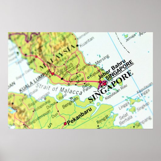 Poster Carte de Singapour (Devant)