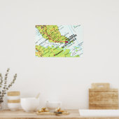 Poster Carte de Singapour (Cuisine)