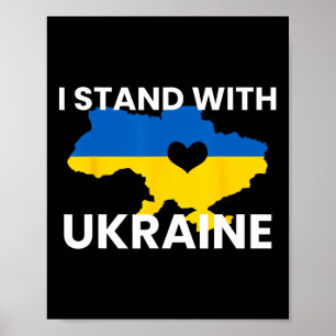 Poster Carte de soutien à l'Ukraine Cœur Tenir ensemble U