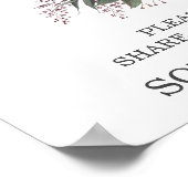 Poster Carte de souvenir de funérailles avec fleurs blanc (Coin)