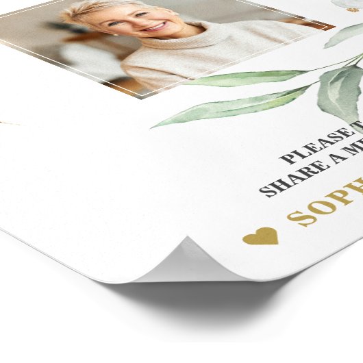 Poster Carte de souvenir de funérailles Greenery Gold Par (Coin)