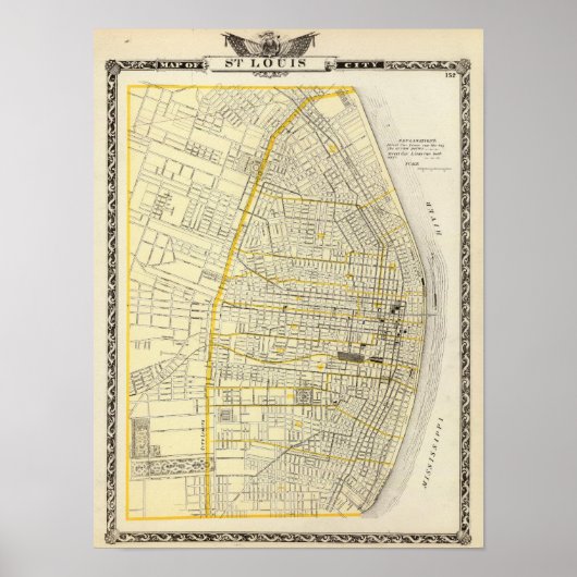 Poster Carte de St Louis City (Devant)