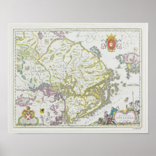 Poster Carte de Stockholm, Suède