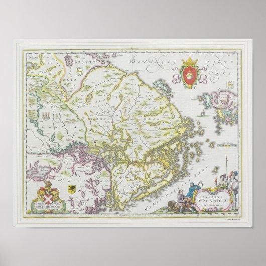 Poster Carte de Stockholm, Suède (Devant)