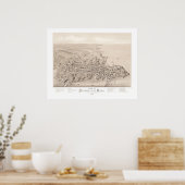 Poster Carte de Stonington, Connecticut en 1879 (Cuisine)